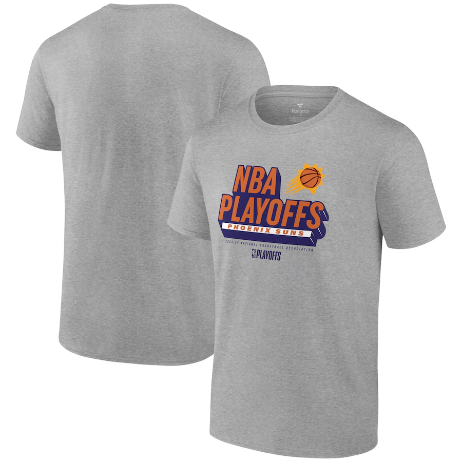 Men 2024 NBA Phoenix Suns grey style #2 Tshirts